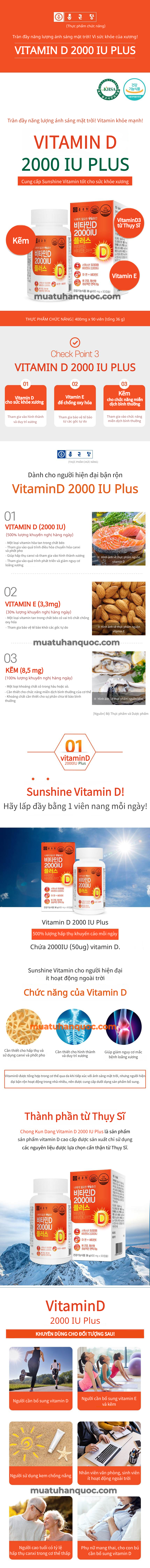 VitaminD 2000IU Plus mua từ hàn quốc