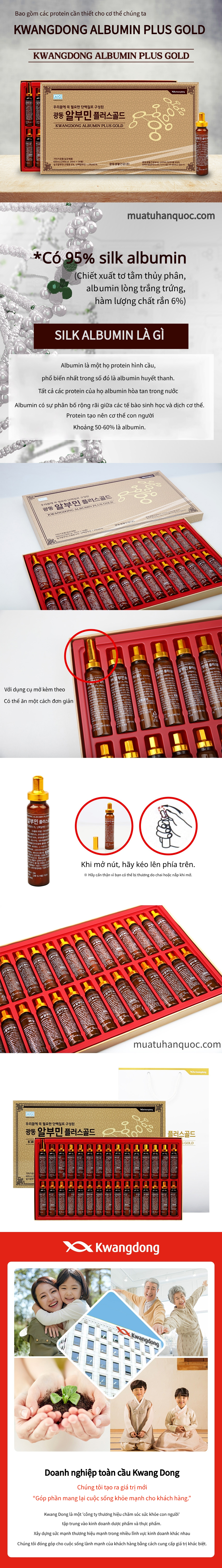 Thực phẩm bổ sung KWANGDONG ALBUMIN PLUS GOD 20ml x 30chai. Sản phẩm uy tín tại: Order hàng Hàn Quốc