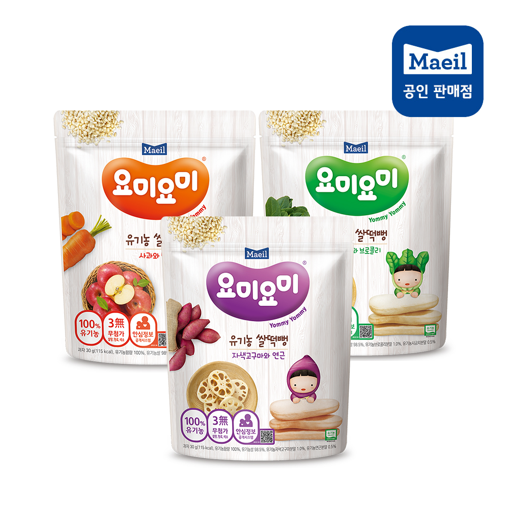 [요미요미] 유기농 쌀떡뻥 30g 3가지 맛 6봉